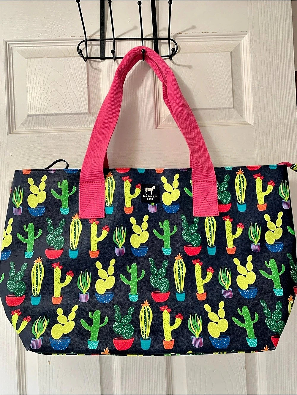 DABNEY LEE Printed Cactus Tote Bag Black & Pink